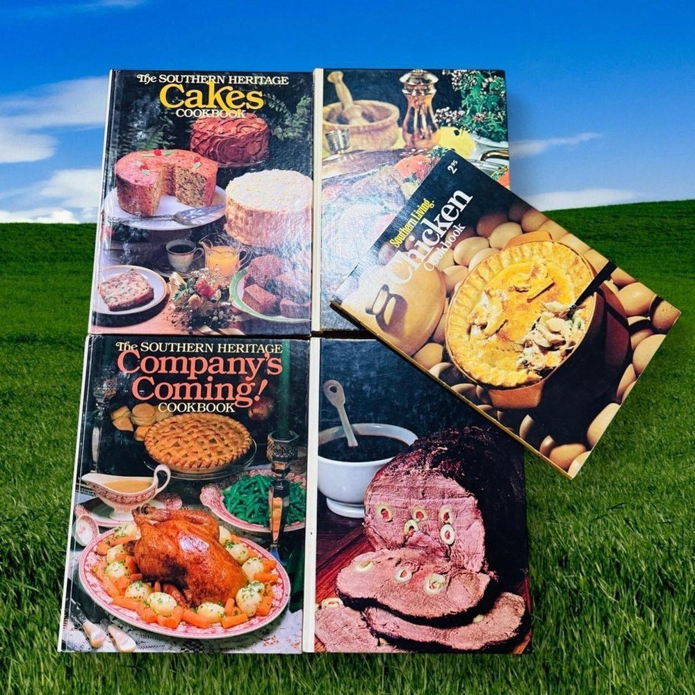 VTG Southern Living / Southern Heritage Cookbook Lot 5 Oxmoor House Retro Foodie